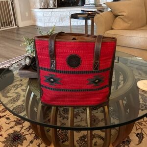 Born Red and Brown Patterned Shoulder Bag